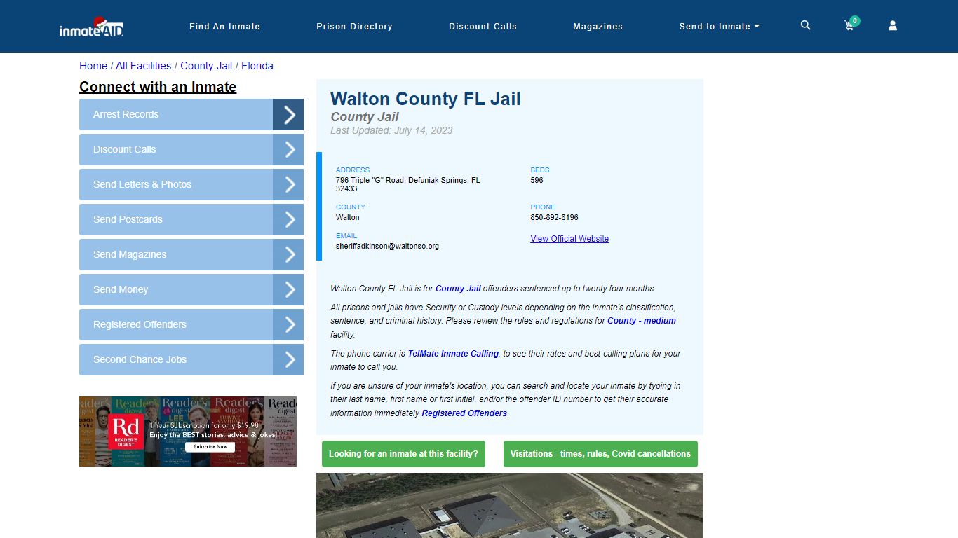 Walton County FL Jail - Inmate Locator - Defuniak Springs, FL